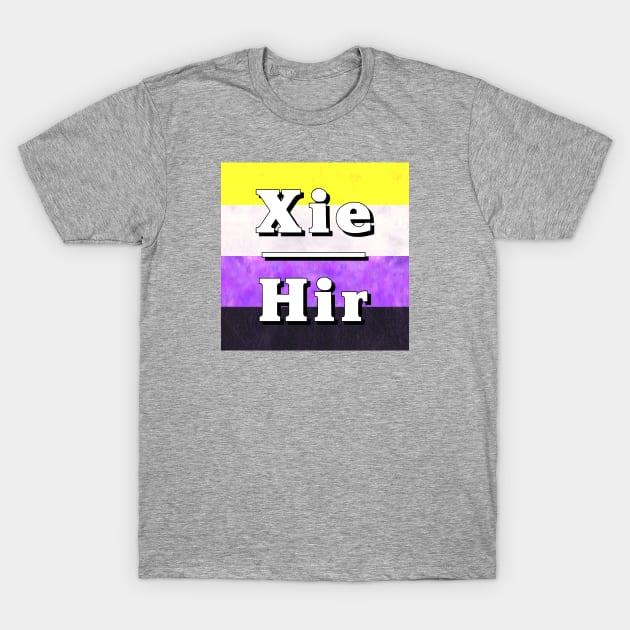 Xie-Hir Pronouns: Non-Binary T-Shirt by Tiger Torre